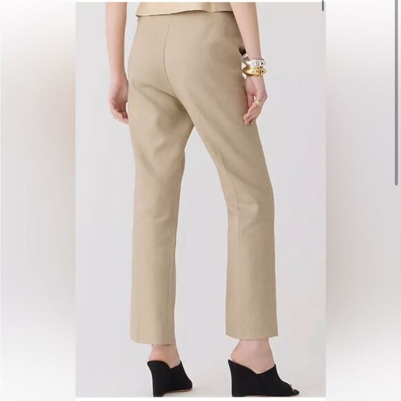 J. Crew Slim-Fit Flare Pant in Stretch Linen Blend in Tan - Size 2 - Picture 2 of 8